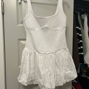 Zara White Sleeveless bubble dress